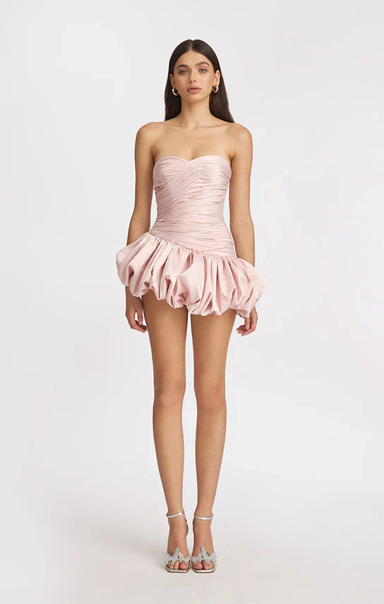 Alia | Women's Strapless Balloon Draped Mini Cocktail Dress