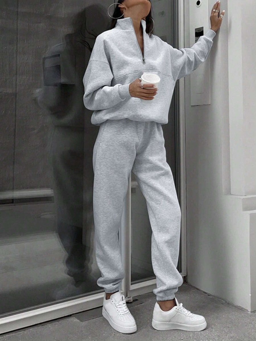 Georgina | Women's Half Zip Long Sleeve Jogger Two Piece Sweat Set