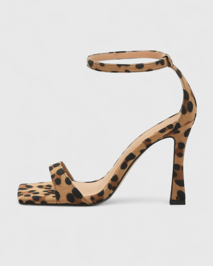 Jane | Women's Ankle Strap Leopard Print Sandals Heels
