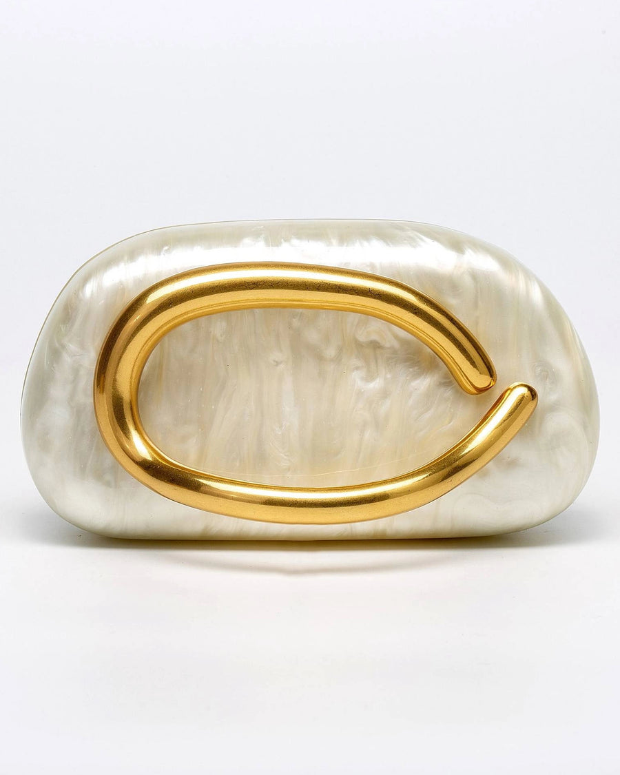Rosa | Women’s Marbled Acrylic Clutch Bag with Chain Strap
