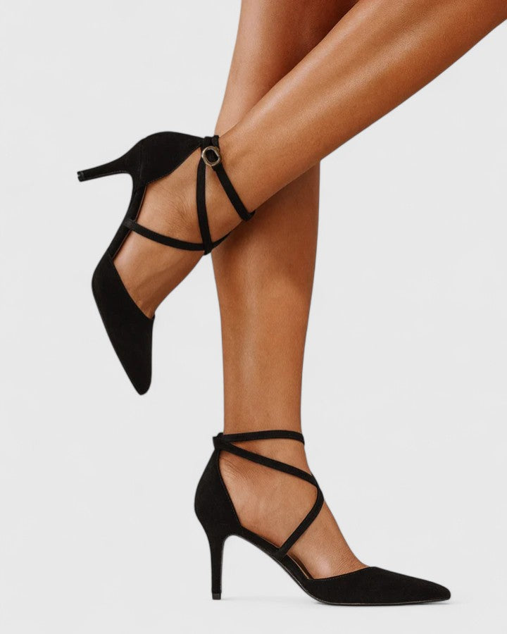 Saskia | Women's Cross Strap Stiletto Pointed Toe Heels