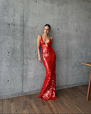 Veronica | Women's Sleeveless Sparkly Maxi Dress