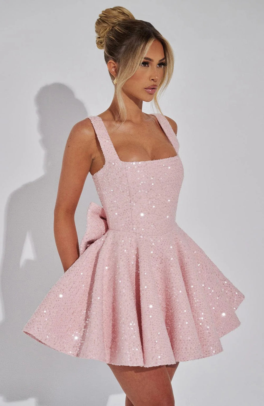 Victoria | Women’s Dazzling Sequin Bow Mini Cocktail Dress