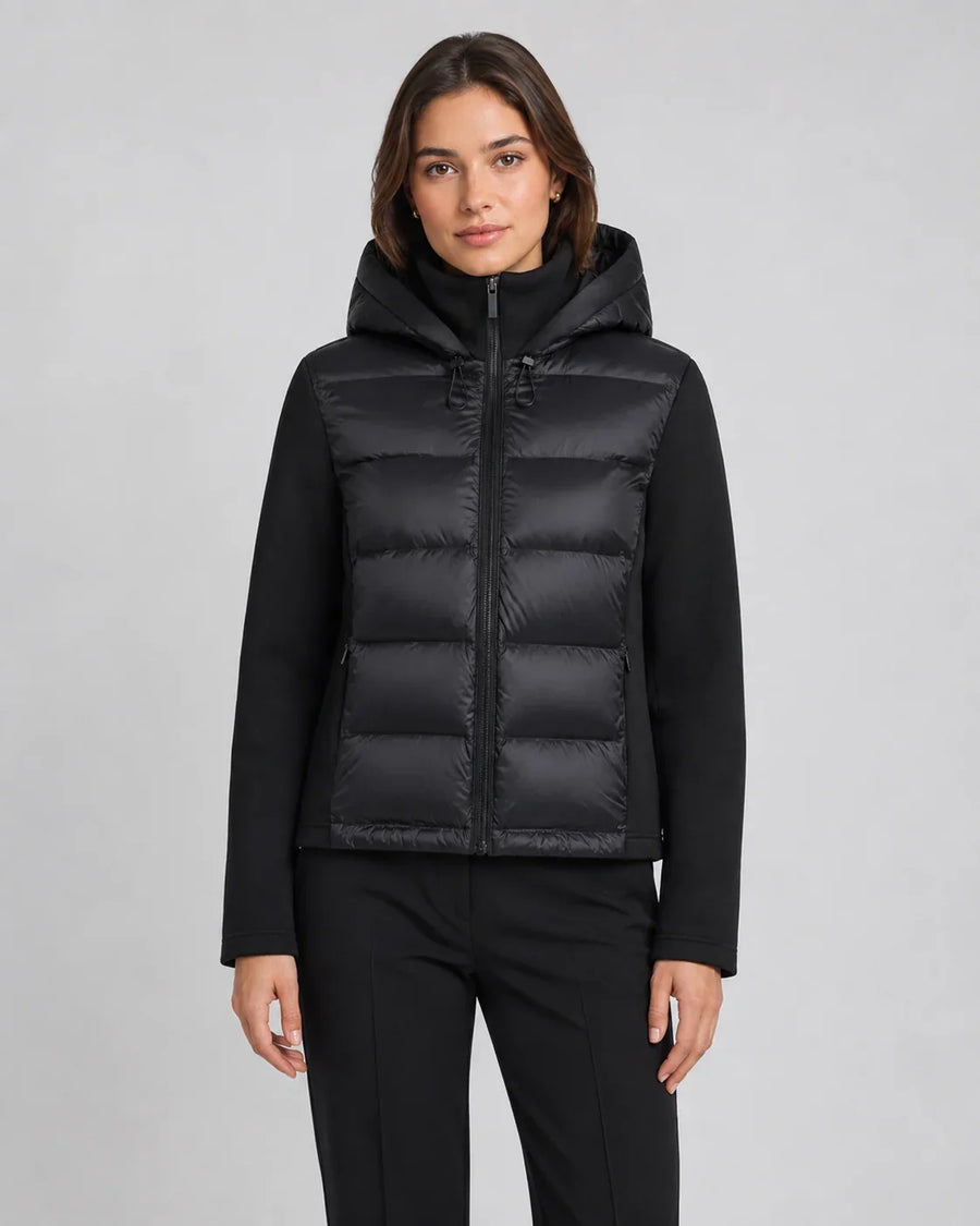 Hilary | Women's Hooded Zip Front Long Sleeve Puffer Jacket