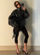 Reagan | Women's Oversized Faux Leather Biker Jacket