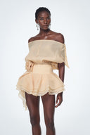 Brixton | Women's Backless Ruffle Flower Mini Dress