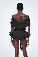 Brixton | Women's Backless Ruffle Flower Mini Dress