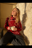 Delaney | Women's Paisley Zip Up Knit Cardigan