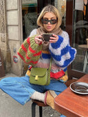 Adair | Women's Drop Shoulder Long Sleeve Striped Knit Sweater
