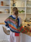 Adair | Women's Drop Shoulder Long Sleeve Striped Knit Sweater