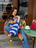 Adair | Women's Drop Shoulder Long Sleeve Striped Knit Sweater