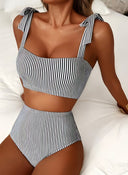 Adele | Women’s Bow Strap High-Waist Bikini Set Tummy Coverage