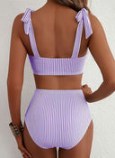 Adele | Women’s Bow Strap High-Waist Bikini Set Tummy Coverage
