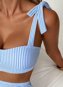 Adele | Women’s Bow Strap High-Waist Bikini Set Tummy Coverage