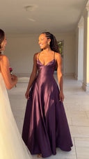 Ailsa | Women's Formal Satin Autumn Wedding Guest Maxi Dress