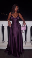 Ailsa | Women's Formal Satin Autumn Wedding Guest Maxi Dress