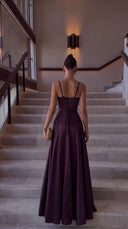 Ailsa | Women's Formal Satin Autumn Wedding Guest Maxi Dress