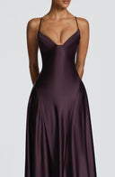 Ailsa | Women's Formal Satin Autumn Wedding Guest Maxi Dress