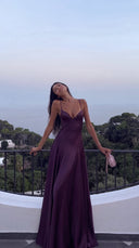 Ailsa | Women's Formal Satin Autumn Wedding Guest Maxi Dress