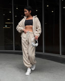 Aiyana | Women's Zip Long Sleeve Fleece Wide Leg Two Piece Set
