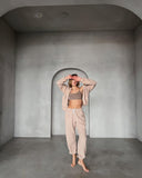 Aiyana | Women's Zip Long Sleeve Fleece Wide Leg Two Piece Set