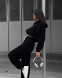 Aiyana | Women's Zip Long Sleeve Fleece Wide Leg Two Piece Set