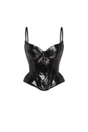 Alejandra | Women's Sweetheart Neck Spaghetti Strap Bust Cups Sequin Maxi Dress
