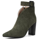 Alessa | Women's Cutout Ankle Pointed Toe Buckle Strap Heel Boots