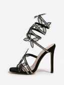 Alexis | Women’s Floral Wrap Strap Stiletto Sandals Heels