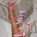 Alexis | Women’s Floral Wrap Strap Stiletto Sandals Heels