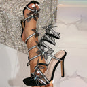 Alexis | Women’s Floral Wrap Strap Stiletto Sandals Heels