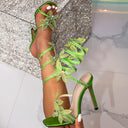 Alexis | Women’s Floral Wrap Strap Stiletto Sandals Heels