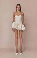 Alia | Women's Strapless Balloon Draped Mini Cocktail Dress