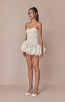 Alia | Women's Strapless Balloon Draped Mini Cocktail Dress