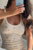 Aliza | Women's Floral Scoop Neck Sleeveless Two Piece Set