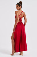 Amanda | Women's One-Shoulder Slit Maxi Dress