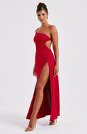 Amanda | Women's One-Shoulder Slit Maxi Dress
