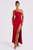 Amanda | Women's One-Shoulder Slit Maxi Dress