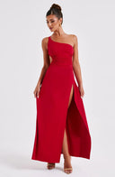 Amanda | Women's One-Shoulder Slit Maxi Dress