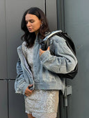 Amelie | Women's Oversized Long Sleeve Embroidered Denim Jacket