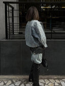 Amelie | Women's Oversized Long Sleeve Embroidered Denim Jacket