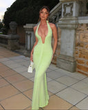 Amira | Women's Deep Halter Maxi Summer Dress