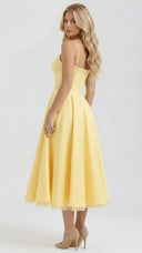 Amity | Women's Spaghetti Strap Bust Cups Flared Midi Dress