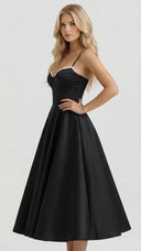Amity | Women's Spaghetti Strap Bust Cups Flared Midi Dress