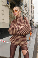 Analia | Women's Zip Jacket High Neck Long Sleeve Two Piece Set