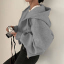 Angelique | Women's Drawstring Hood Long Sleeve Pocket Cropped Zip Hoodie