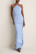 Annabel | Women’s Pleated Halter Maxi Wedding Guest Dress