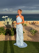 Annabel | Women’s Pleated Halter Maxi Wedding Guest Dress