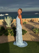 Annabel | Women’s Pleated Halter Maxi Wedding Guest Dress