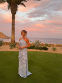 Annabel | Women’s Pleated Halter Maxi Wedding Guest Dress